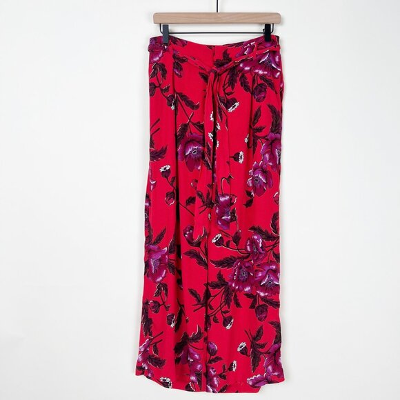 Anthropologie Margo Wide Leg Trousers Boho Floral Pants Flowy Straight Feminine - Picture 5 of 11